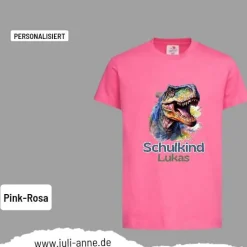 Personalisiertes Shirt SCHULKIND Name personalisiert T-Rex DINO