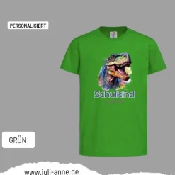 Personalisiertes Shirt SCHULKIND Name personalisiert T-Rex DINO