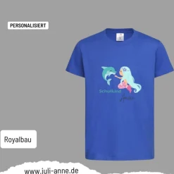 Personalisiertes Shirt SCHULKIND Name personalisiert Meerjungfrau & Delfin