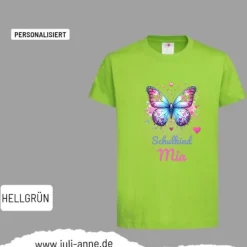 Personalisiertes Shirt SCHULKIND Name personalisiert Bagger Lovely Butterfly 1