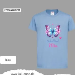 Personalisiertes Shirt SCHULKIND Name personalisiert Bagger Lovely Butterfly 1