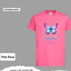 Personalisiertes Shirt SCHULKIND Name personalisiert Bagger Lovely Butterfly 1