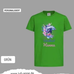 Personalisiertes Shirt SCHULKIND Name personalisiert Aqua Delfin 2