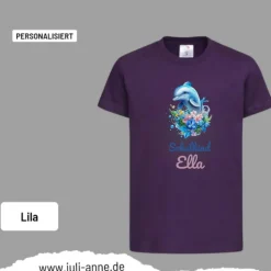 Personalisiertes Shirt SCHULKIND Name personalisiert Bagger AQUA DELFIN 4