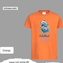 Personalisiertes Shirt SCHULKIND Name personalisiert Bagger AQUA DELFIN 4