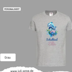 Personalisiertes Shirt SCHULKIND Name personalisiert Bagger AQUA DELFIN 4