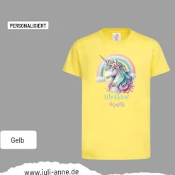 Personalisiertes Shirt SCHULKIND Name personalisiert Regenbogen Einhorn