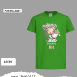 Personalisiertes Shirt SCHULKIND Name personalisiert EINHORN Mädchen 4