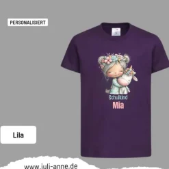 Personalisiertes Shirt SCHULKIND Name personalisiert EINHORN Mädchen 4