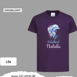 Personalisiertes Shirt SCHULKIND Name personalisiert Aqua Delfin 3