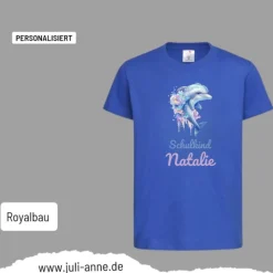 Personalisiertes Shirt SCHULKIND Name personalisiert Aqua Delfin 3