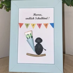 Personalisiertes Steinbild zur Einschulung – Geldgeschenk & Unikat | STB-52