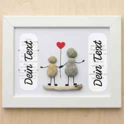 Personalisiertes Steinbild mit Trockenblumen als Geschenk zum Lehrerabschied – Unikat STB-55