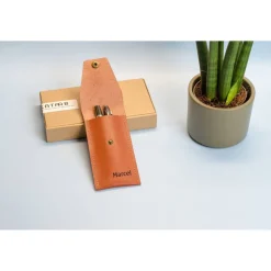 Personalisiertes Stiftetui aus Leder. Bleistifthalter aus Leder mit Gravur. Leder Stifthülle. Monogram Stifteetui. Gravu