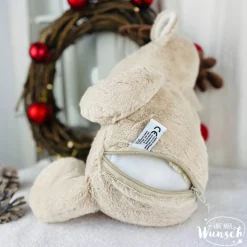 Personalisiertes Stofftier mit Tasche | Rentier Kuscheltier mit Namen | Weihnachtsgeschenk für Kinder | Geschenk zu Weih