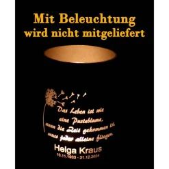 Personalisiertes Trauerlicht Windlicht – Gravur
