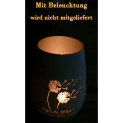 Personalisiertes Trauerlicht Windlicht – Gravur