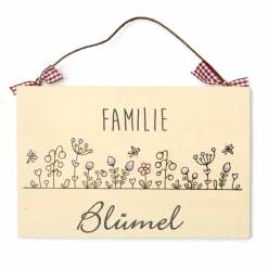 Personalisiertes Türschild aus Holz – Geschenk zum Einzug, Hochzeit & Geburtstag – Handgemachtes Haustürschild mit Name, individuelles Familienschild handgemalt