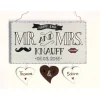 Personalisiertes Türschild aus Holz – Mr. & Mrs. mit Namen & Datum – Einzigartiges Hochzeitsgeschenk