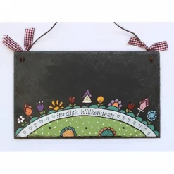 Personalisiertes Türschild aus Schiefer – Handgemachtes Familienschild mit Name, wetterfest & exklusiv