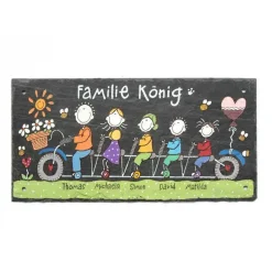 Personalisiertes Türschild aus Schiefer – Handgemachtes Familienschild, wetterfest, einzigartiges Geschenk