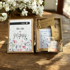 Personalisiertes und handgemachtes Muttertagsgeschenk, Geschenk zum Muttertag personalisiert, Geschenkbox, Geschenkidee