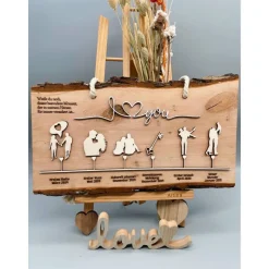 Personalisiertes Valentinstagsgeschenk – Einzigartige Liebesgeschichte auf Holz – Geschenk Hochzeitstag & Jahrestag