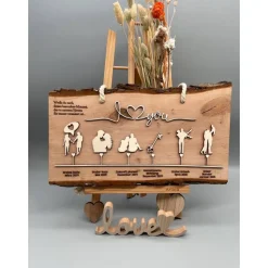 Personalisiertes Valentinstagsgeschenk – Einzigartige Liebesgeschichte auf Holz – Geschenk Hochzeitstag & Jahrestag