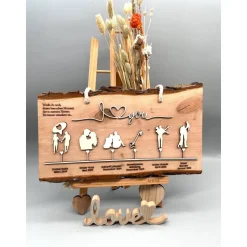 Personalisiertes Valentinstagsgeschenk – Einzigartige Liebesgeschichte auf Holz – Geschenk Hochzeitstag & Jahrestag