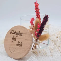 personalisiertes Vorratsglas mit Holzdeckel | Dankeschön Geschenk | Kleinigkeit für dich | Abschiedsgeschenk