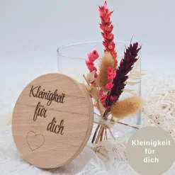 personalisiertes Vorratsglas mit Holzdeckel | Dankeschön Geschenk | Kleinigkeit für dich | Abschiedsgeschenk