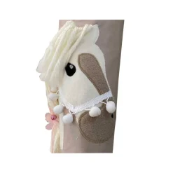 Pferde Schultüte in beige, Zuckertüte mit Pferd, mit Namen bestickt, Schultüte Stoff für Mädchen, passend für 70 cm Papp