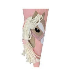 Pferde Schultüte in rosa, Zuckertüte mit Pferd, mit Namen bestickt, Schultüte Stoff für Mädchen, passend für 70 cm Papp