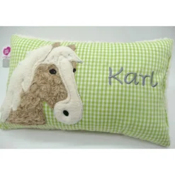 Pferdekissen Namenskissen Taufkissen Kuschelkissen Kindergartenkissen Geburtsgeschenk Pferd Pferdchen Pony