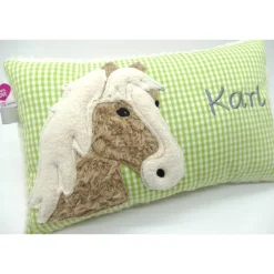 Pferdekissen Namenskissen Taufkissen Kuschelkissen Kindergartenkissen Geburtsgeschenk Pferd Pferdchen Pony