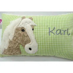 Pferdekissen Namenskissen Taufkissen Kuschelkissen Kindergartenkissen Geburtsgeschenk Pferd Pferdchen Pony