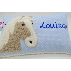 Pferdekissen Namenskissen Taufkissen Kuschelkissen Kindergartenkissen Geburtsgeschenk Pferd Pferdchen Pony