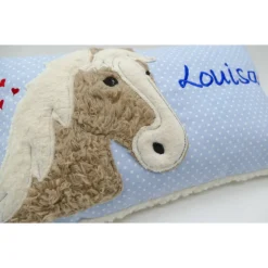 Pferdekissen Namenskissen Taufkissen Kuschelkissen Kindergartenkissen Geburtsgeschenk Pferd Pferdchen Pony