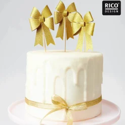 Picker Schleifen goldfarben 7x15 cm 6 Stück