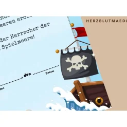 Piratenparty Kindergeburtstag – Individuelle Urkunde in DIN A4 für kleine Piraten perfekt als Mitgebsel | Piraten