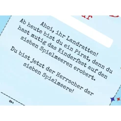 Piratenparty Kindergeburtstag – Individuelle Urkunde in DIN A4 für kleine Piraten perfekt als Mitgebsel | Piraten