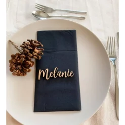 Platzkarten Tischkarten Namen aus echtem Eichenholzfurnier