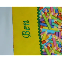 Platzset Buntstifte mit Wunschnamen Artikelnr.PS 43