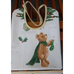 Platzset Lätzchen Weihnachtsteddy beidseitig nutzbar aus Wachstuch