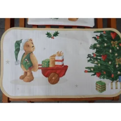 Platzset Lätzchen Weihnachtsteddy beidseitig nutzbar aus Wachstuch