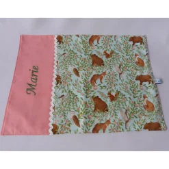 Platzset Schulkind  ,Waldtiere mit Wunschnamen Artikelnr. PS 49