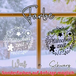 Plätzchenzeit Aufkleber Fensterbild für die Weihnachtsbäckerei