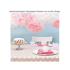 Pompons Seidenpapier 3 Stück rosa