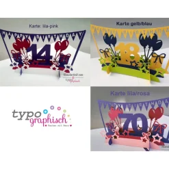 Pop-up Karte zum Geburtstag – Zahl wählbar – personalisierbar & handgemacht