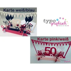 Pop-up Karte zum Geburtstag – Zahl wählbar – personalisierbar & handgemacht